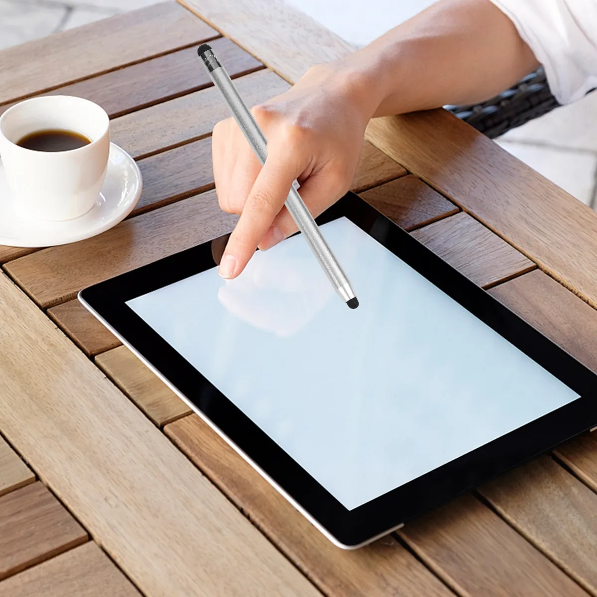 

2 шт. емкостных стилусов для телефонов и планшетов с сенсорным экраном, естественное ощущение при письме, легкие, портативные, с двумя наконечниками