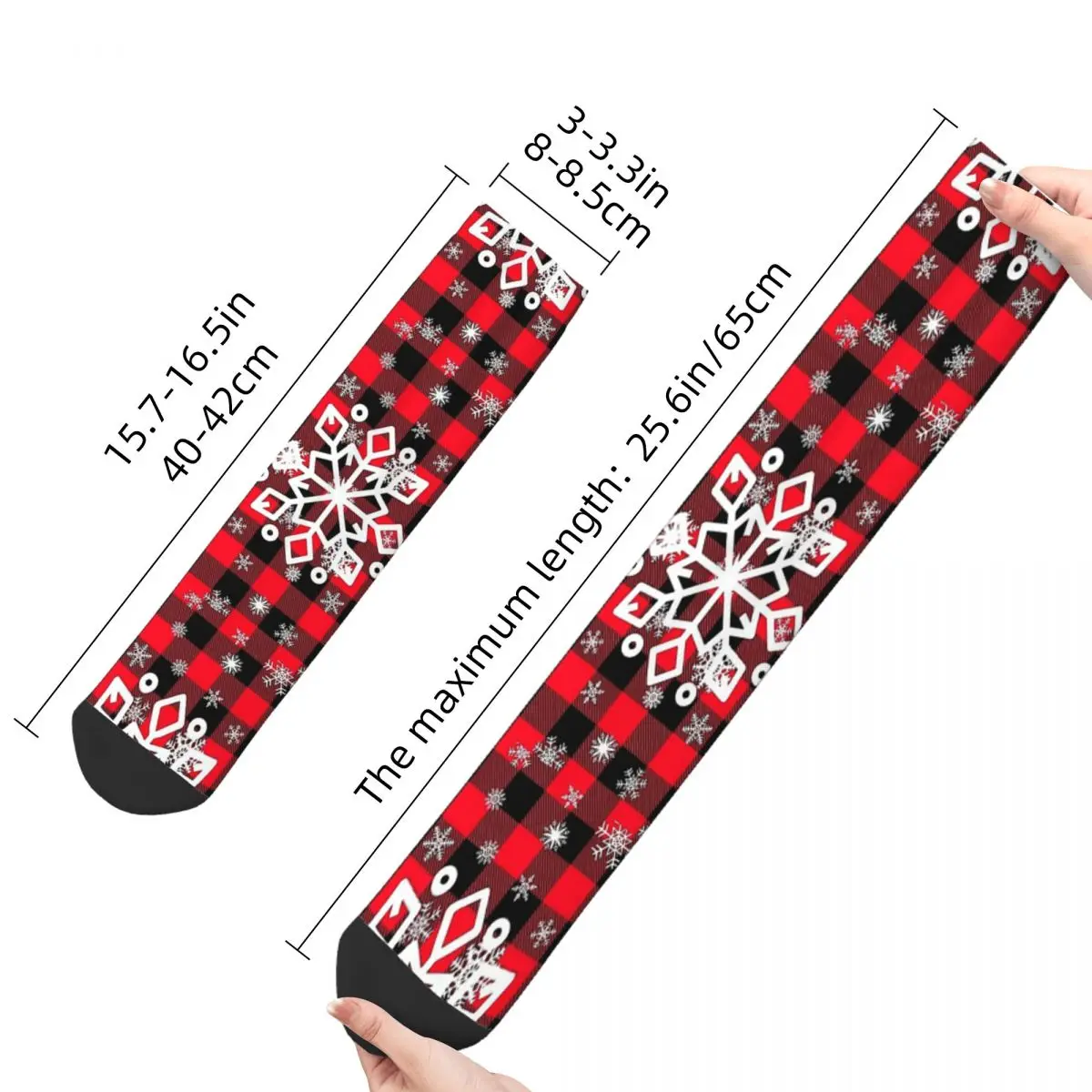 Natale Plaid fiocco di neve rosso nero bianco felice anno nuovo Kawaii calzini con coulisse calzini modello palestra harajuku uomo felice hip hop