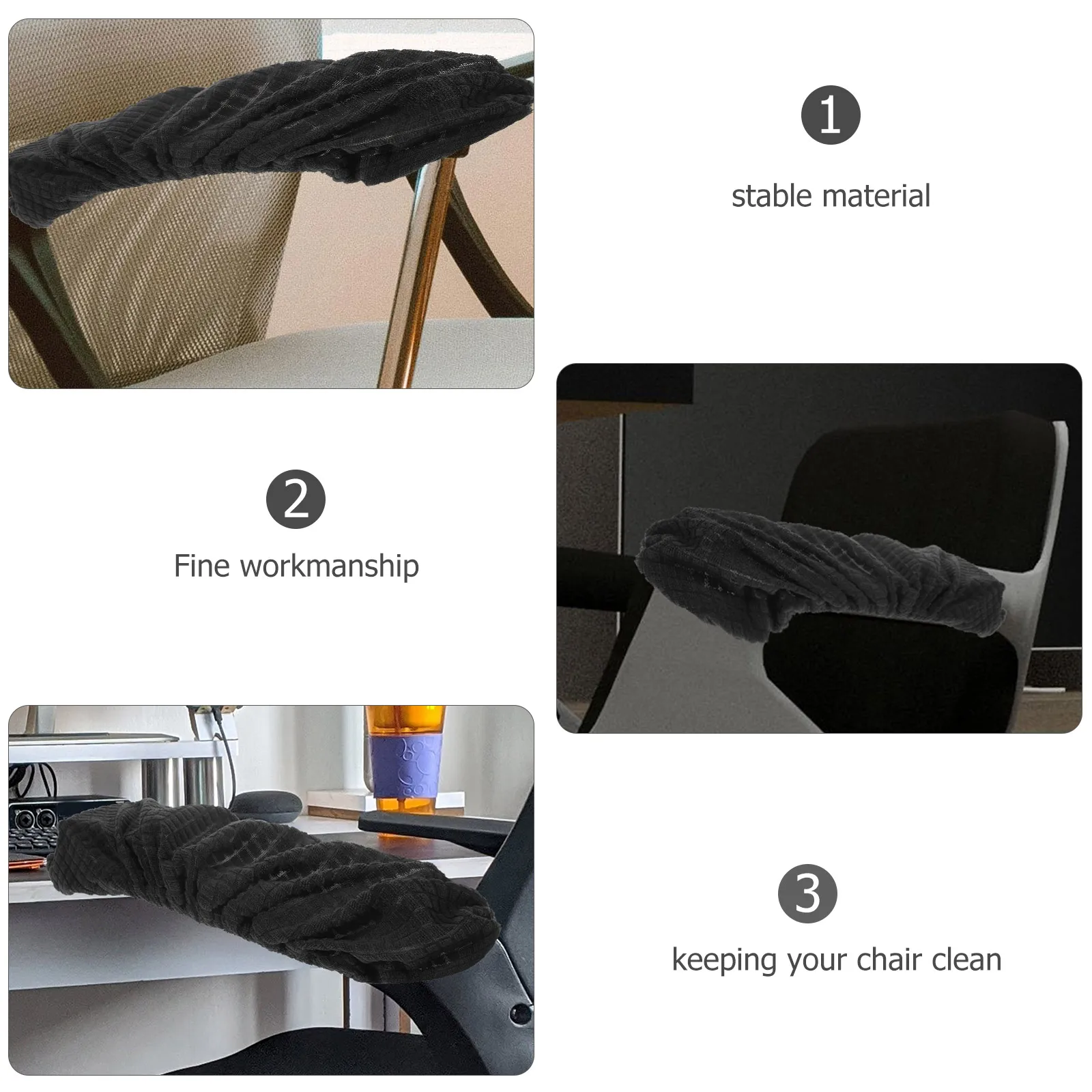 

Chair Armrest Covers Stretchable Polyester Handle Cover For Office Home Removable Washable Anti-Slip Arm Support Pad For