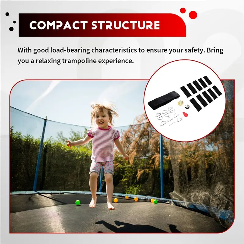 【TRAVEL ESSENTIAL】Quick Connect Trampoline Triangle Buckle With Webbing, 12PCS Trampoline Triangle Ring Repair Accessories