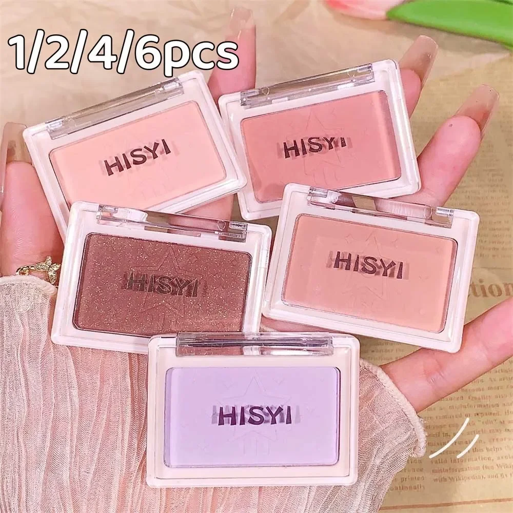 

Heallor 1/2/4/6pcs Matte Pink Blush Makeup Palette Brighten Face Rouge Powder Blusher Cosmetics Natural Cheeks Tint Contour Blus