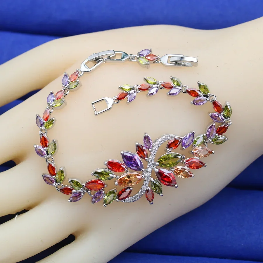 luxury More Color Stone Bracelet for Women Wedding Jewelry Birthday Gift