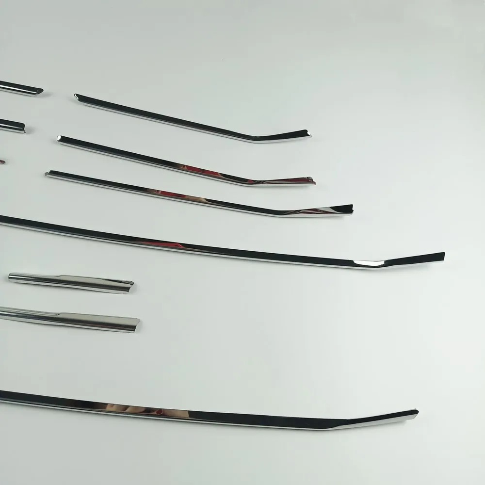 Stainless Steel Car Styling Front Grille Grid Decoration Cover Trim Grill Strips For Audi A4 B9 2017-2019 13pcs Exterior Molding