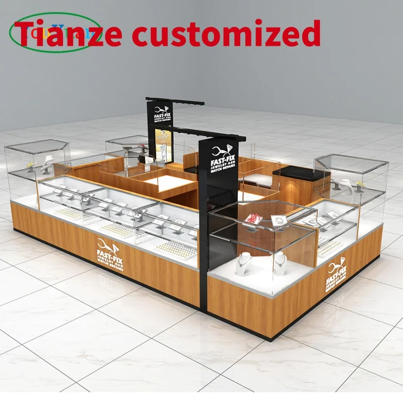 

(customized)Cheap wood showcase used jewelry kiosk sale jewelry cabinet counter mall kiosk design jewelry