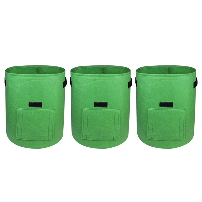 

3Pcs Potato Grow Bags,Planter Bags With Flap And Handles,Heavy Duty Fabric Plant Pots For Tomato,Carrot, Fruits, Flower