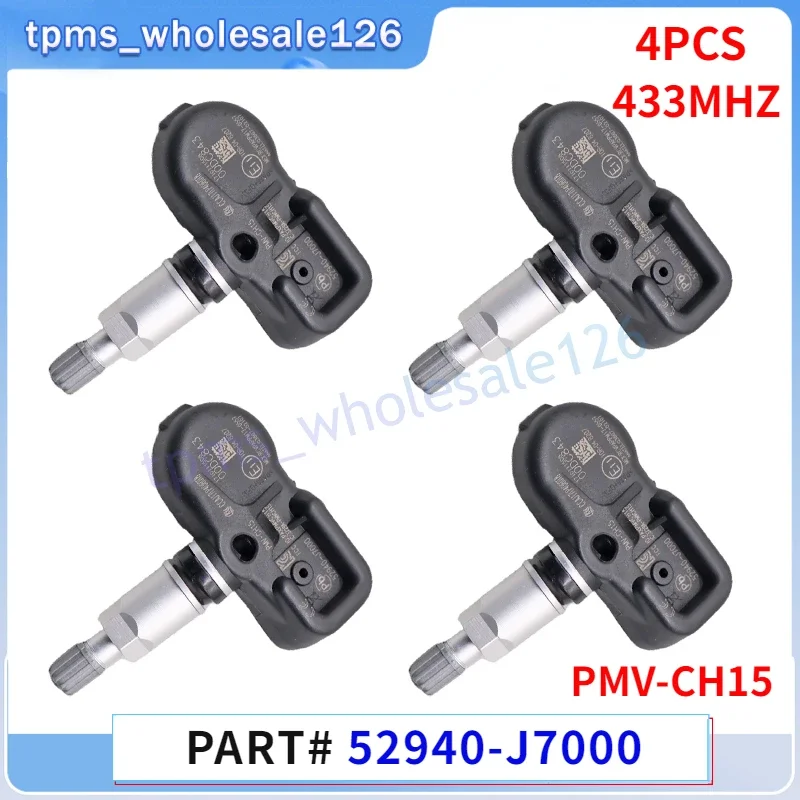 4PCS/Lot Car Tire Pressure Monitoring System Sensor 52940-J7000 PMV-CH15 For 2019-2020 Kia Ceed (CD) Forte XCeed TPMS 433MHZ