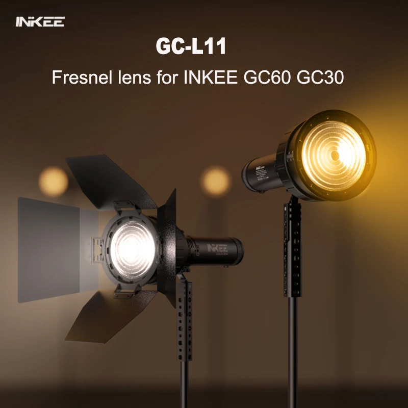 Imagem -02 - Inkey Gc-l11 Fresnel Lens Barndoor Photography Studio Spotlight Luz de Preenchimento para Youtube Live Video