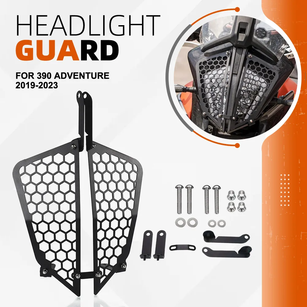 

390Adventure Headlight Guard For 390 Adventure 2019 2020 2021 2022 2023 - Motorcycle Headlamp Grill Head Light Protections Cover