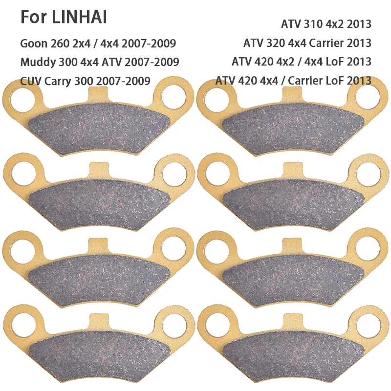 Motorcycle Front Rear Brake Pad for LINHAI Goon 260 CUV Carry 300 Muddy 2007 2008 2009 ATV 310 320 420 2x4 4x4 Carrier LoF 2013