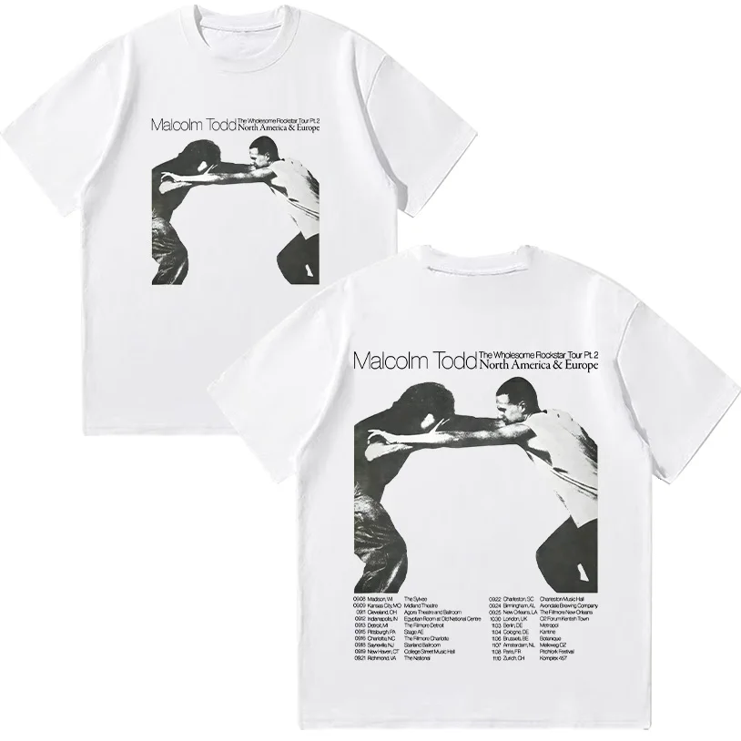 

Футболка Malcolm Todd The Wholesome Rockstar Tour Pt.2 унисекс, винтажная футболка 90-х годов, уличная одежда для мужчин и женщин, хлопковый топ с короткими рукавами
