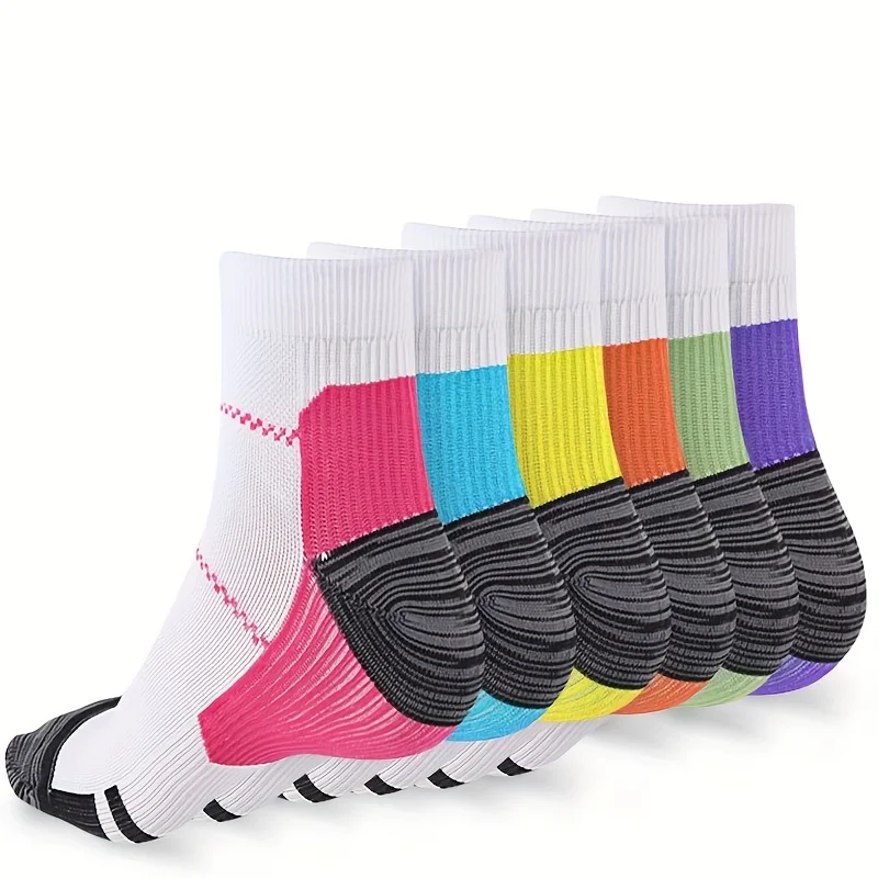 

1 пара компрессионных носков для мужчин и женщин, компрессионные носки для бега, путешествий, лучшие компрессионные носки до щиколотки для ног