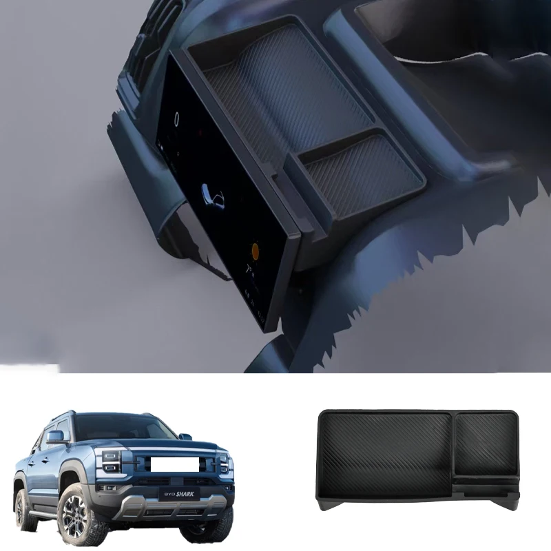 

For BYD Shark 6 Instrument Screen Silicone Storage Box Behind Phone Holder Anti-slip Storage Box Car Accessories Black LHD