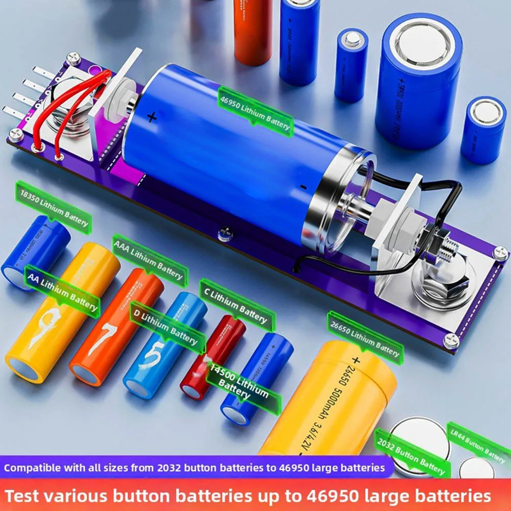 20A 4 wire battery test stand fixture for use with common electronic loads and battery testers supporting high current testing