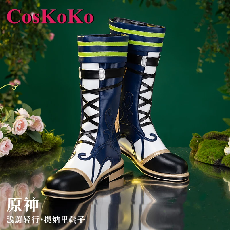 CosKoKo Tighnari/Alhaitham/Albedo Shoes Cosplay Anime Game Genshin Impact Fashion High Tube Boots Role Play Accessories New