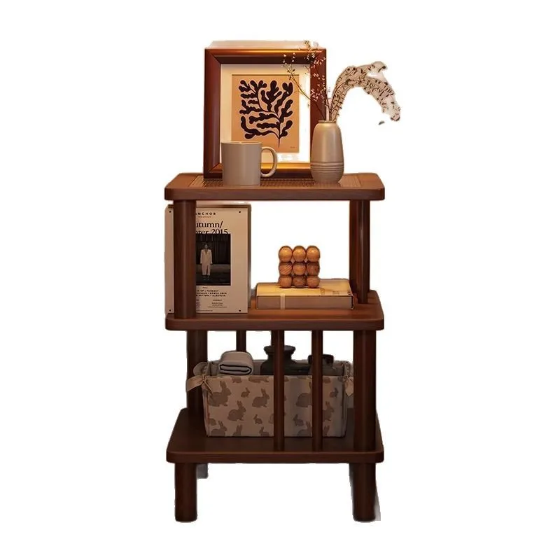 

Solid wood bedside table simple bedroom bedside table antique home shelf small apartment living room sofa small side few