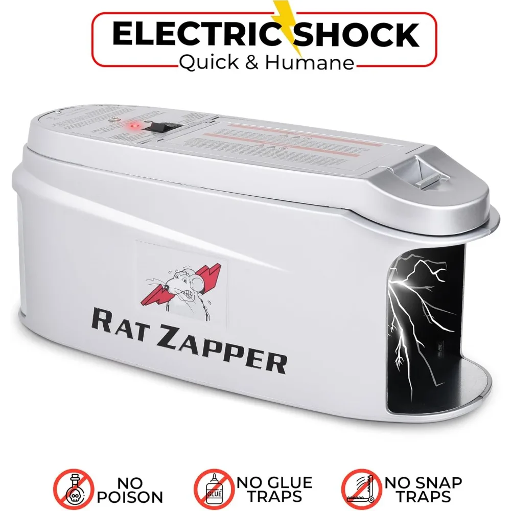 Rat - Trampas para ratones eléctricas para interiores para el hogar - Asesino de ratas seguro y eficaz - Trampa para ratones electrónica reutilizable