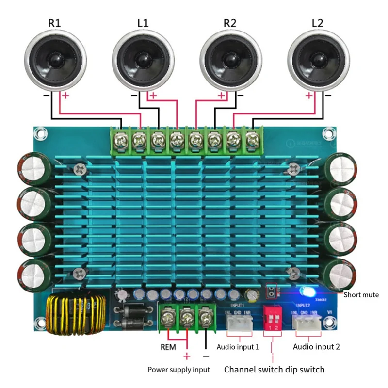 N82R TDA7850 4X50w Car Amplifier Board High Power 4 Channel 12V Audio Module Forenhanced Sound Quality
