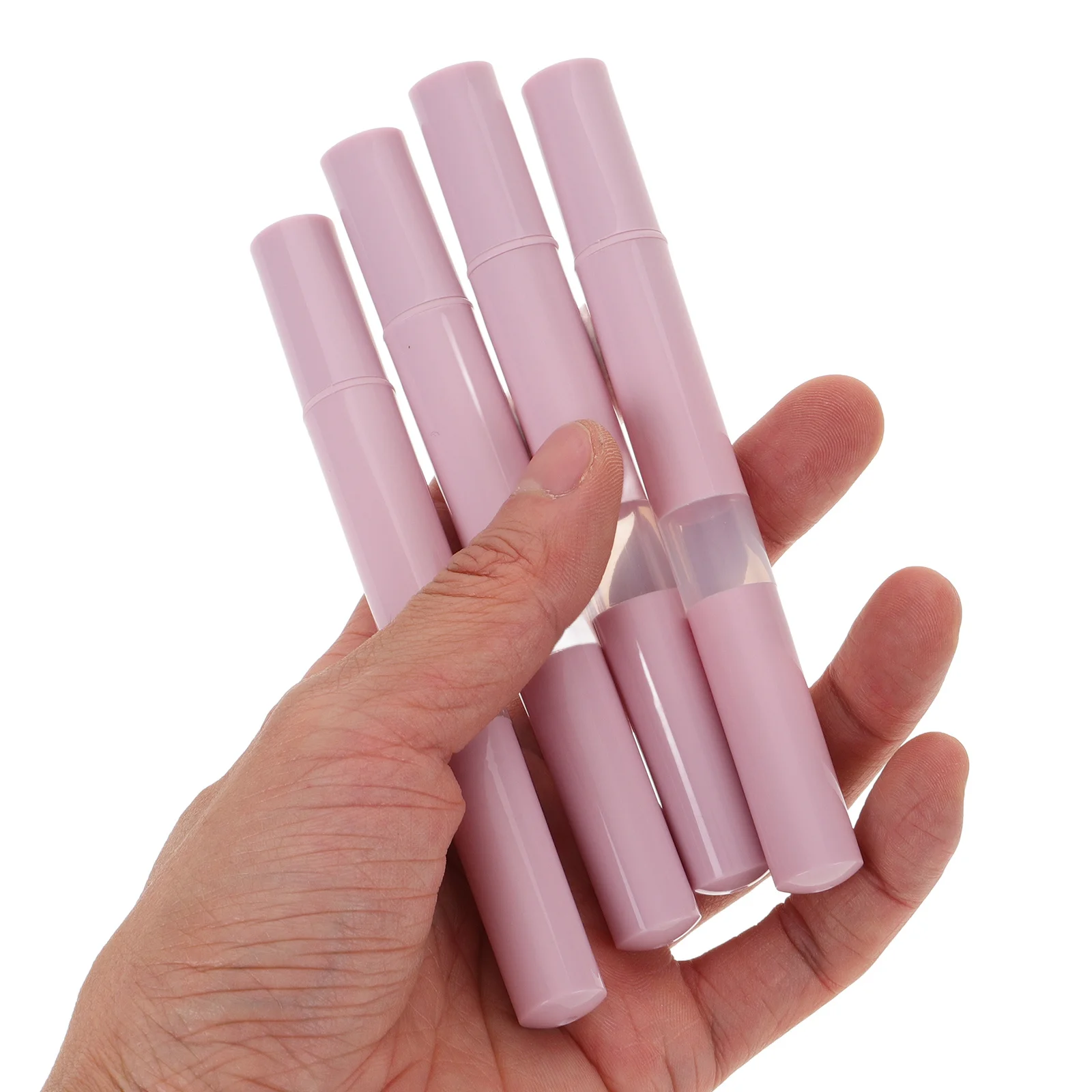 หลอดลิปกลอสเปล่าแบบหมุน 4 ชิ้น สำหรับน้ำยาทาเล็บ น้ำยาบำรุงขนตา แบบเติมได้