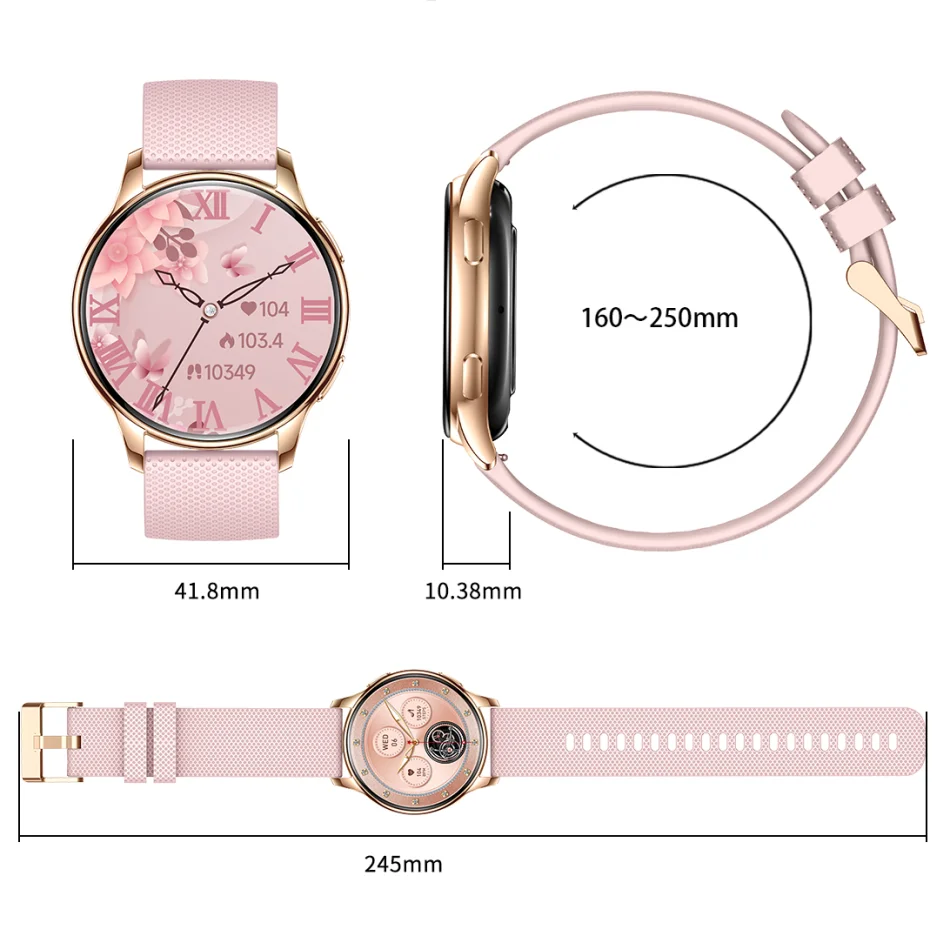 Getfitsoo 스마트 워치 여성용 Amoled 스크린 HD 블루투스 통화, IP68 방수 스포츠 여성용 스마트워치, 샤오미, 1.32 인치