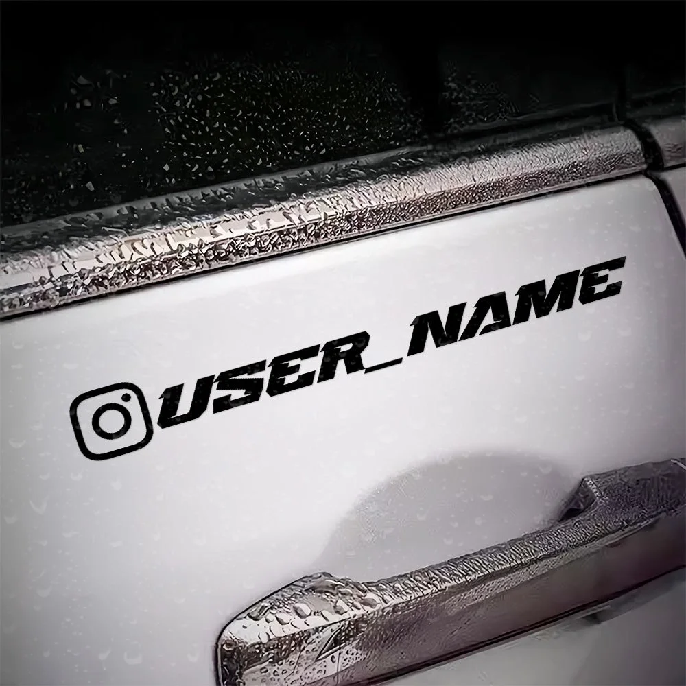 1PC Custom Instagram ID Cool Front Car Sticker Waterproof DIY Window Body Motorcycle Fuel Tank Helmet Self-adhesive Vinyl Decal image 6