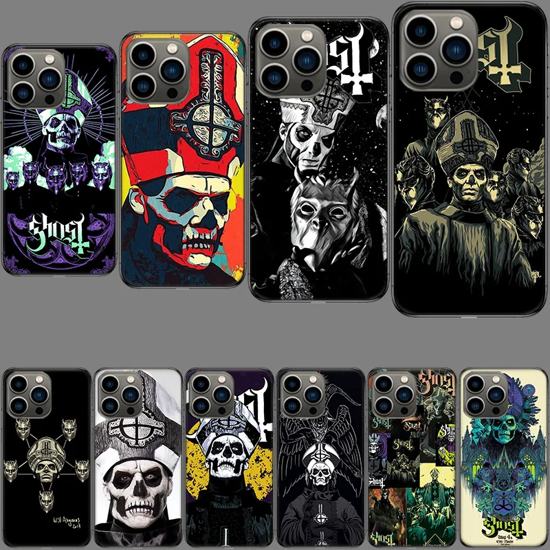 Ghost Papa Emeritus Phone Case For Apple Iphone 15+ 14 Plus Fundas 16 Pro Max Capa 12 13 Mini Coque 11 Pro Cover Shell TPU Cover