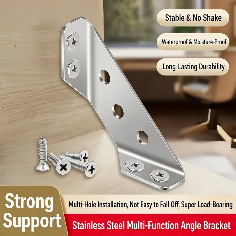 90 Degree Right Angle Stainless Steel Angle Code, Triangle Support Bracket, Bed Frame Fixer, Furniture Connection Hardware Acces