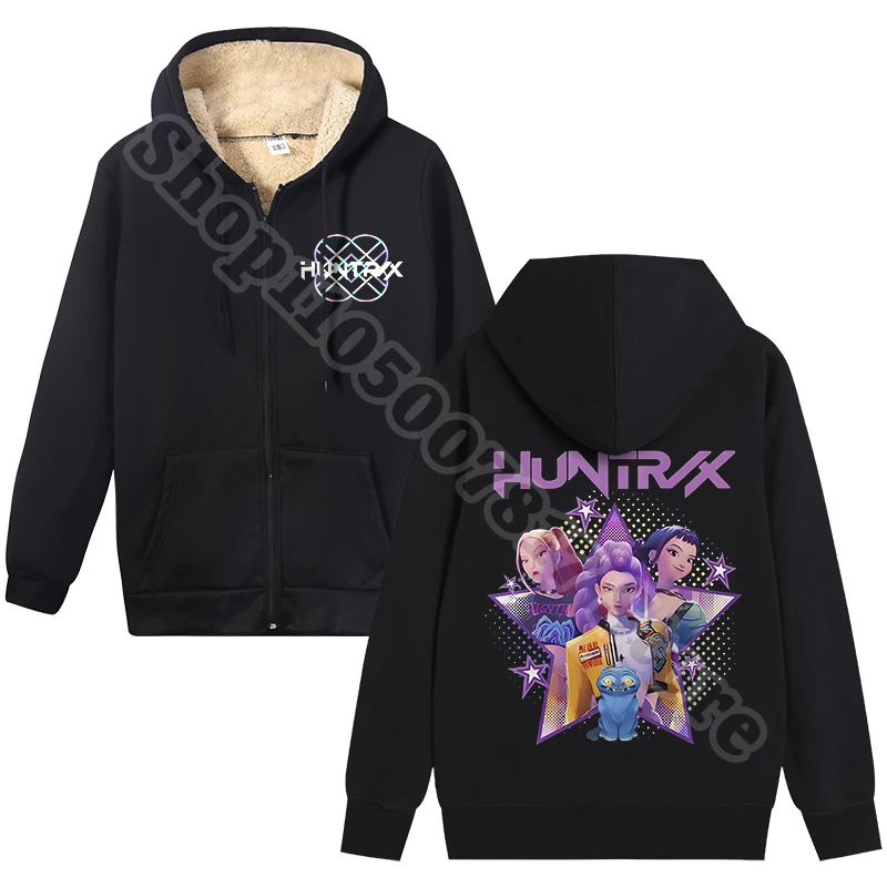 KPop شيطان الصيادين الكبار الصوف مقنعين سترة المرأة انغلق هوديس شتاء دافئ سترة أنيمي ملابس كاجوال معطف هدايا 2025 #3