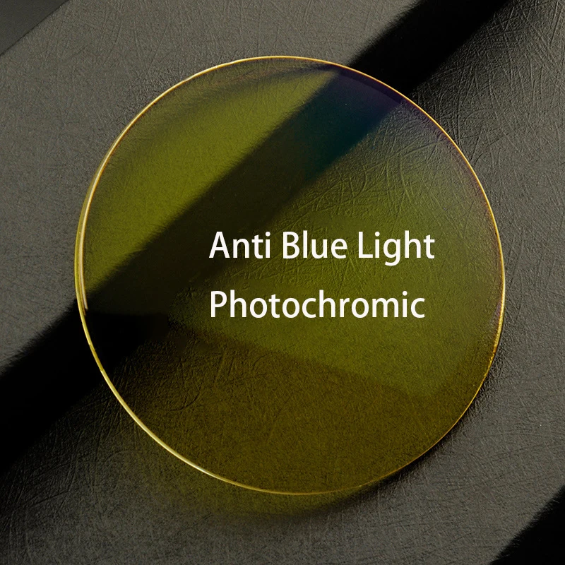 1.56 Index Anti Blue Light Yellow Night Vision Myopia Photochromic Lens Discoloration Driver Driving Anti Glare Strong Light