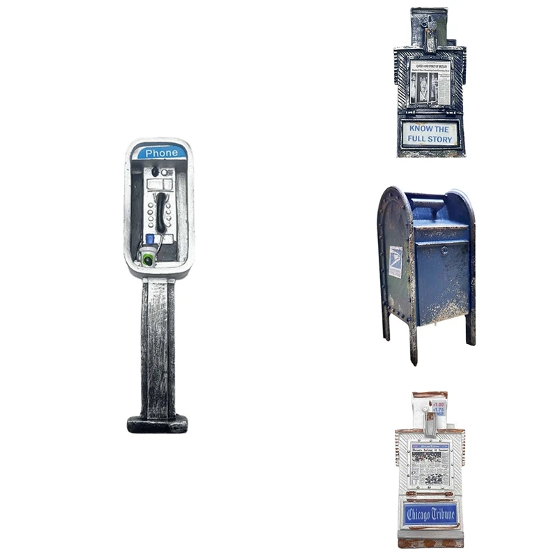 Adorno americano en miniatura, casa de muñecas pública antigua, casa de muñecas Vintage