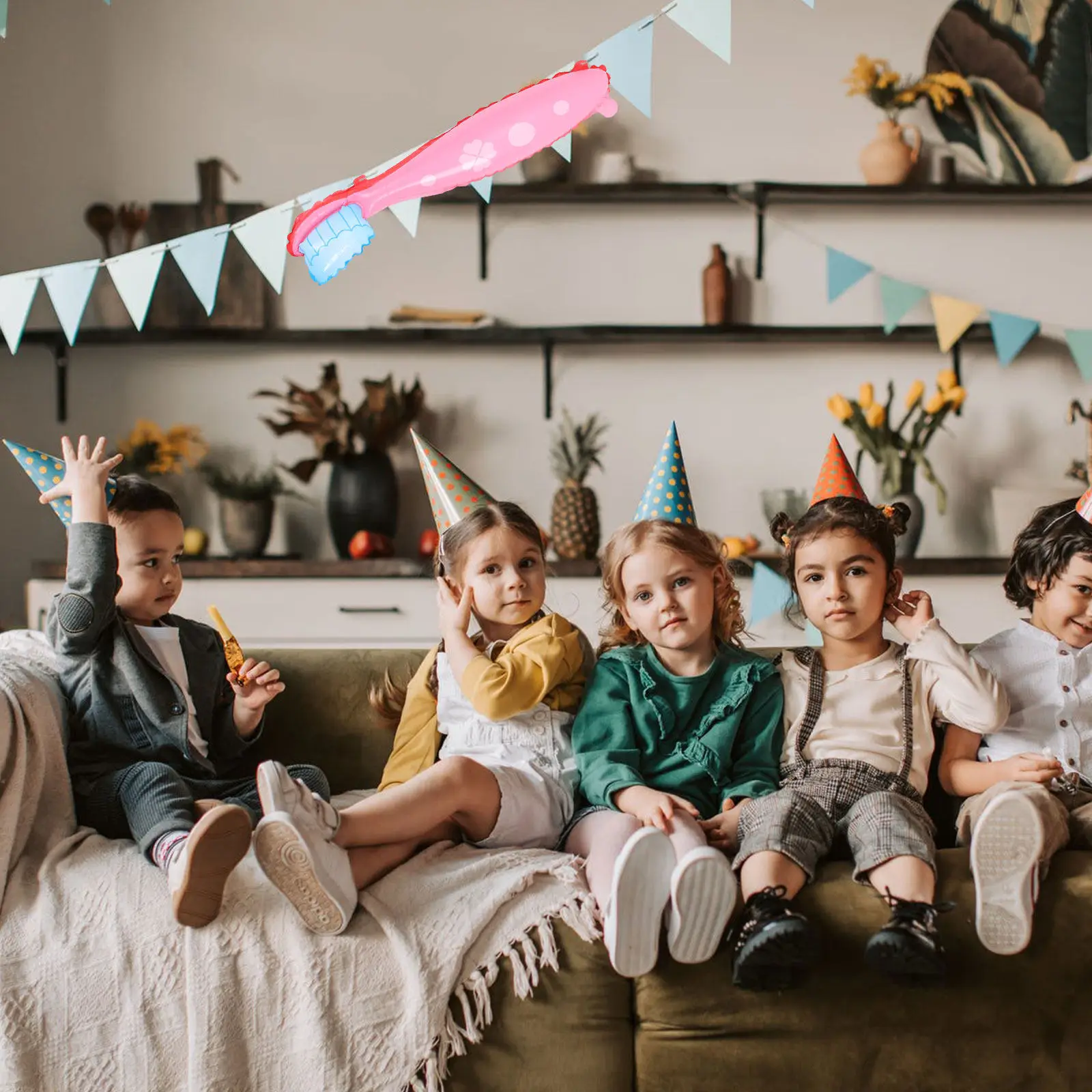 

Набор из 4 гигантских воздушных шаров в форме зубных щеток для вечеринки на тему здоровья зубов, яркие цвета, развивающие и веселые тематические аксессуары для детей