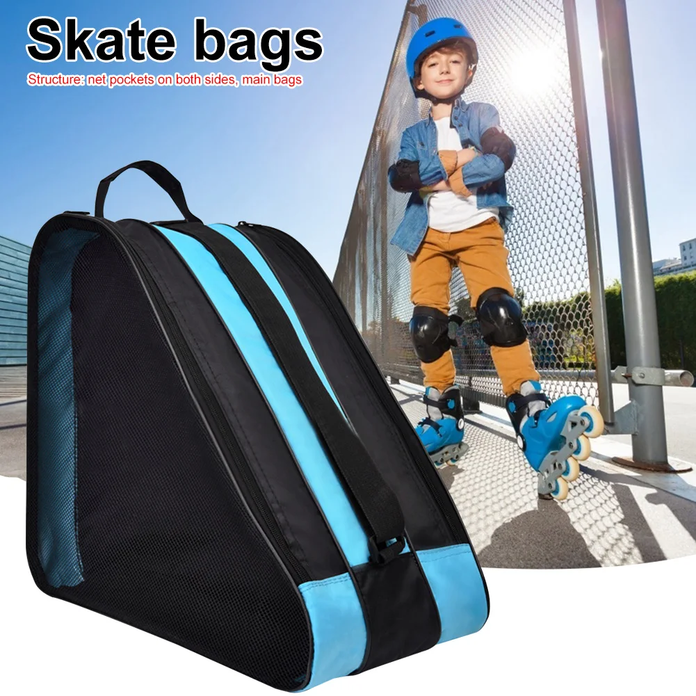 Portable Roller Skates Bag Ice Skating Bag Breathable Kids Inline Skates Pouch Large Capacity Skates Shoes Storage Bag Pack