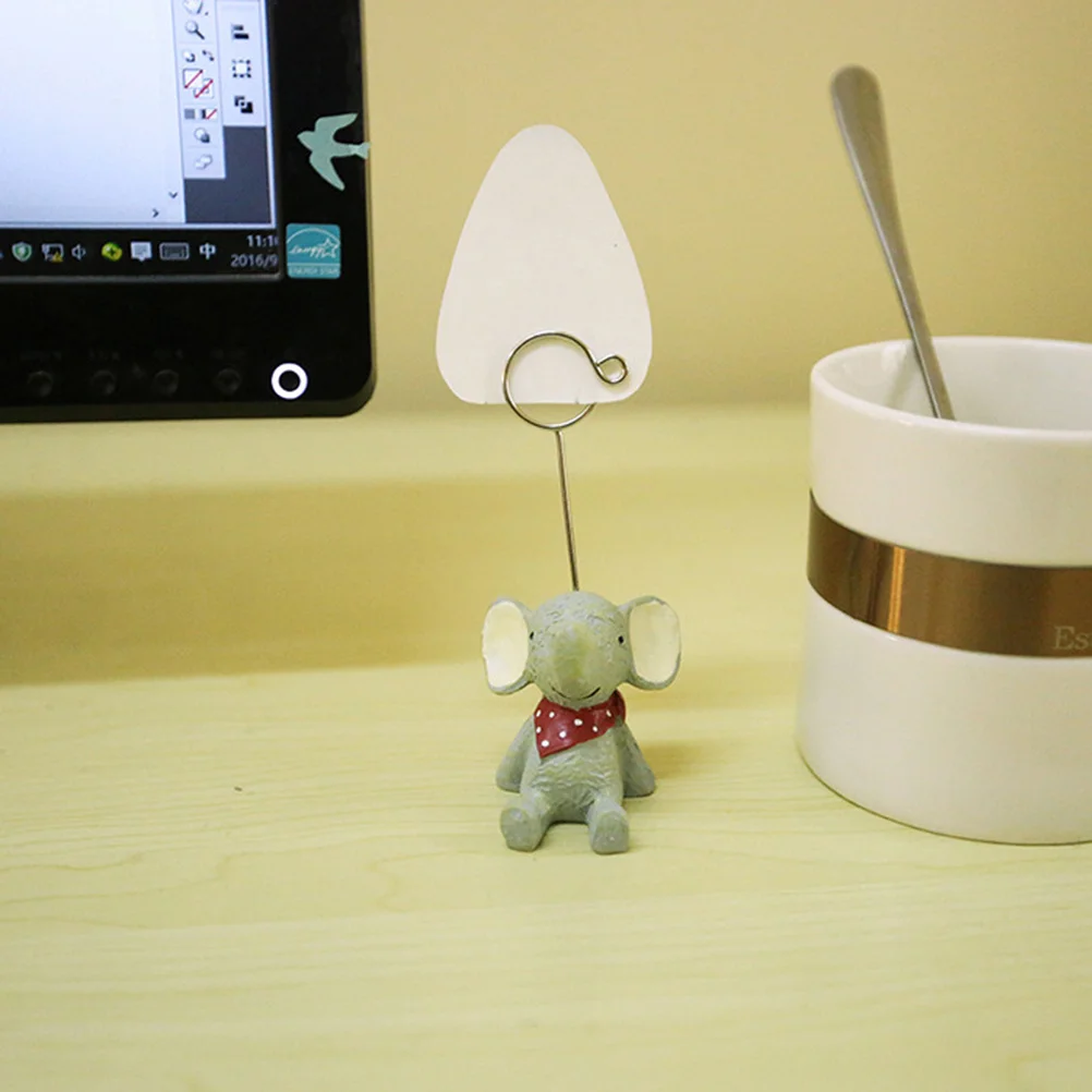 6Pcs Cute Animal Message Folder Metal Clip Desk Memo Holder for Office Restaurant Reception Decorative Tabletop Photo Display