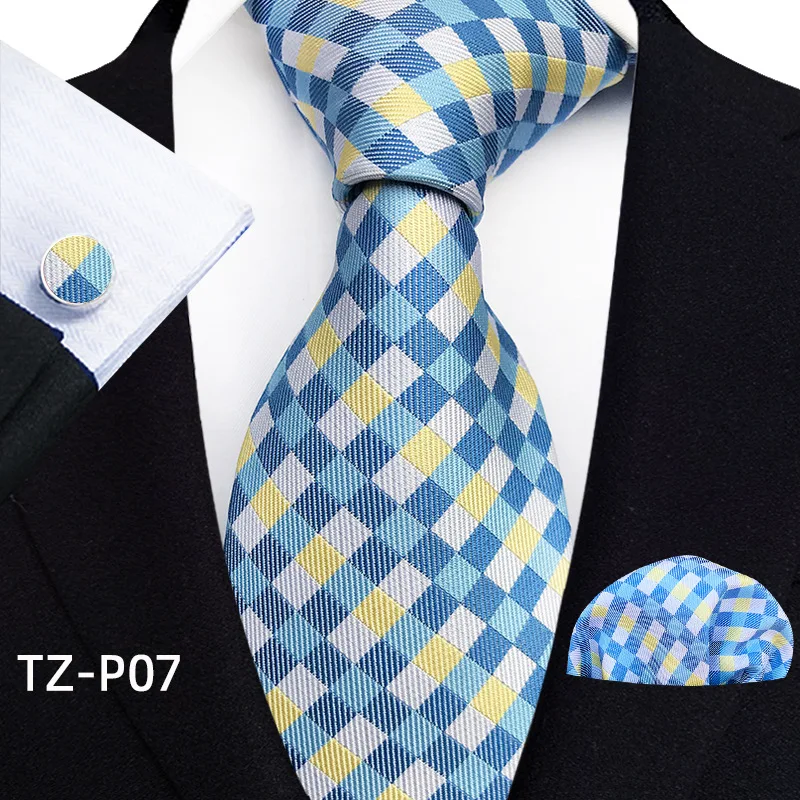 Floral Blau Krawatten Für Männer Hochzeit Party Business Mann Krawatte Taschentuch Brosche Manschettenknöpfe Set Männer Zubehör Gravata – Detail 9
