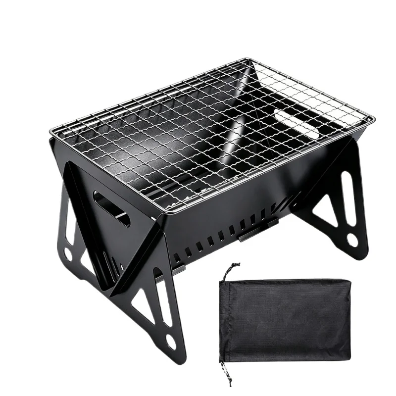 Outdoor Camping Household Barbecue Cooking Grill Stainless Steel Card Stove Portable Multi Grill with Durable Storage Carry Bag