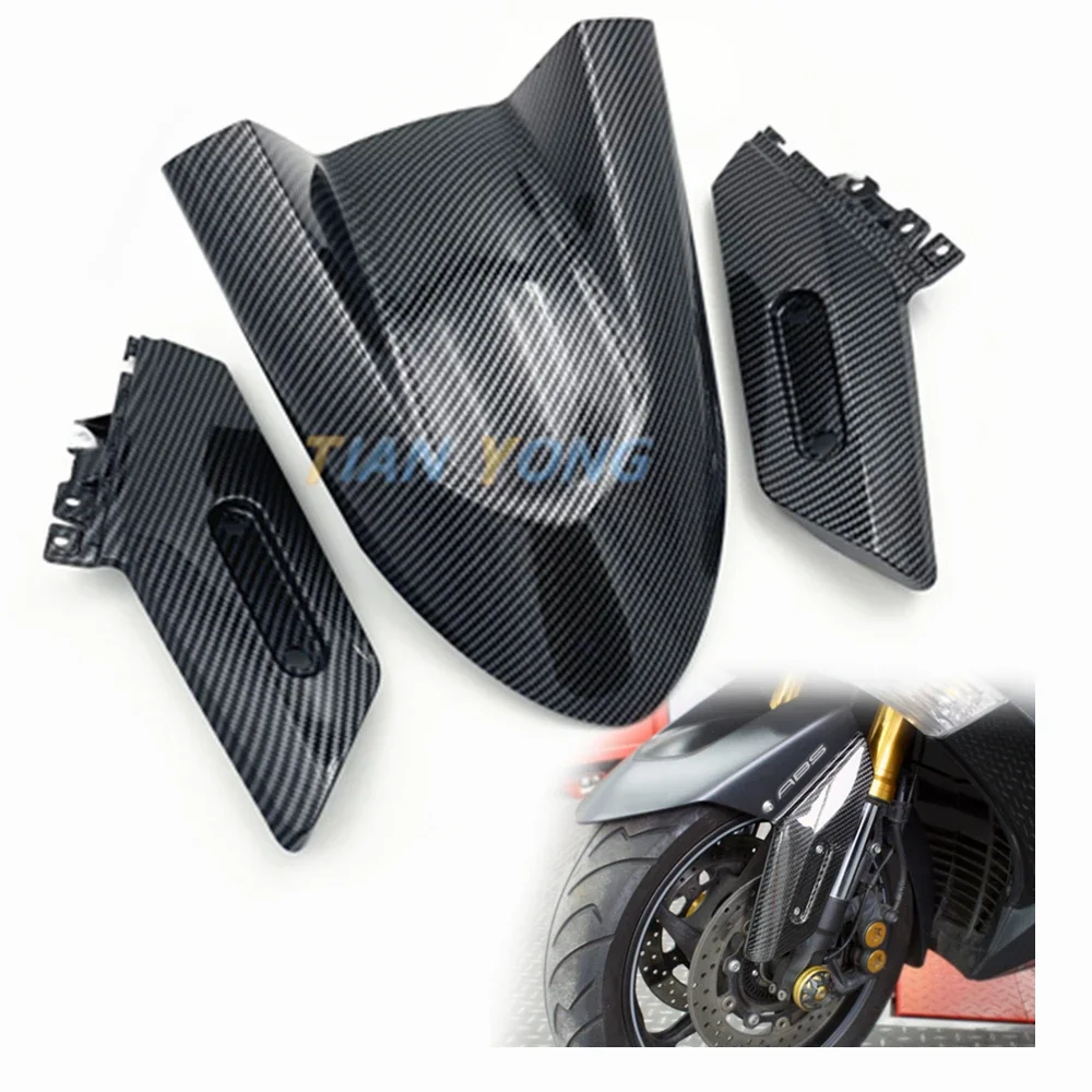 For YAMAHA TMAX530 15-19 TMAX560 TMAX 560 2000-2021 TMAX 530 Carbon Fiber Pattern Front Fender Mudguard fairing Cover Cowl Panel