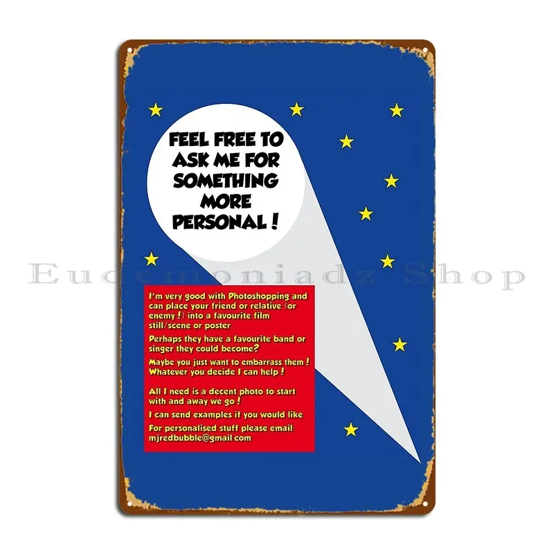 Personalisiertes Metallschild für Wohnzimmer, Club, Wanddekoration, Kino, Blechschild, Poster