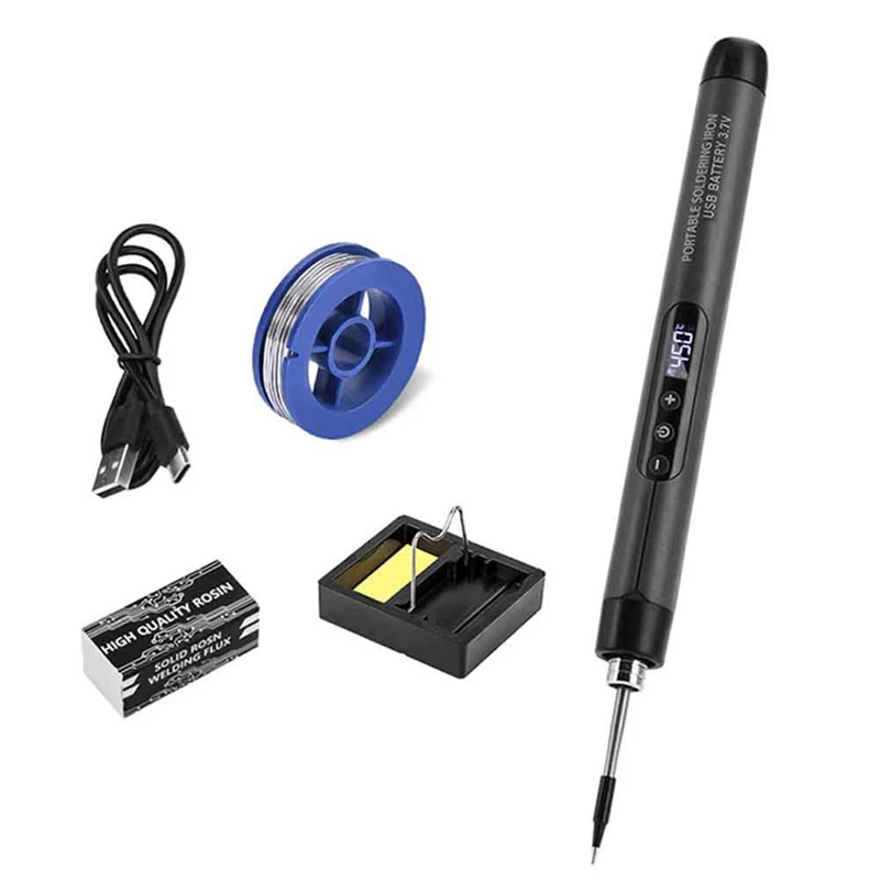 5V USB Soldering Iron Mini Small Soldering Iron Set Portable Type-C Interface 600Mah Battery Adjustable Temperature
