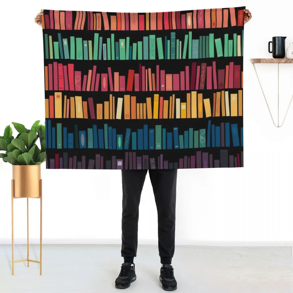 

Colorful Library Throw Blanket Long Lasting Soft Plush Blanket for Daily Use
