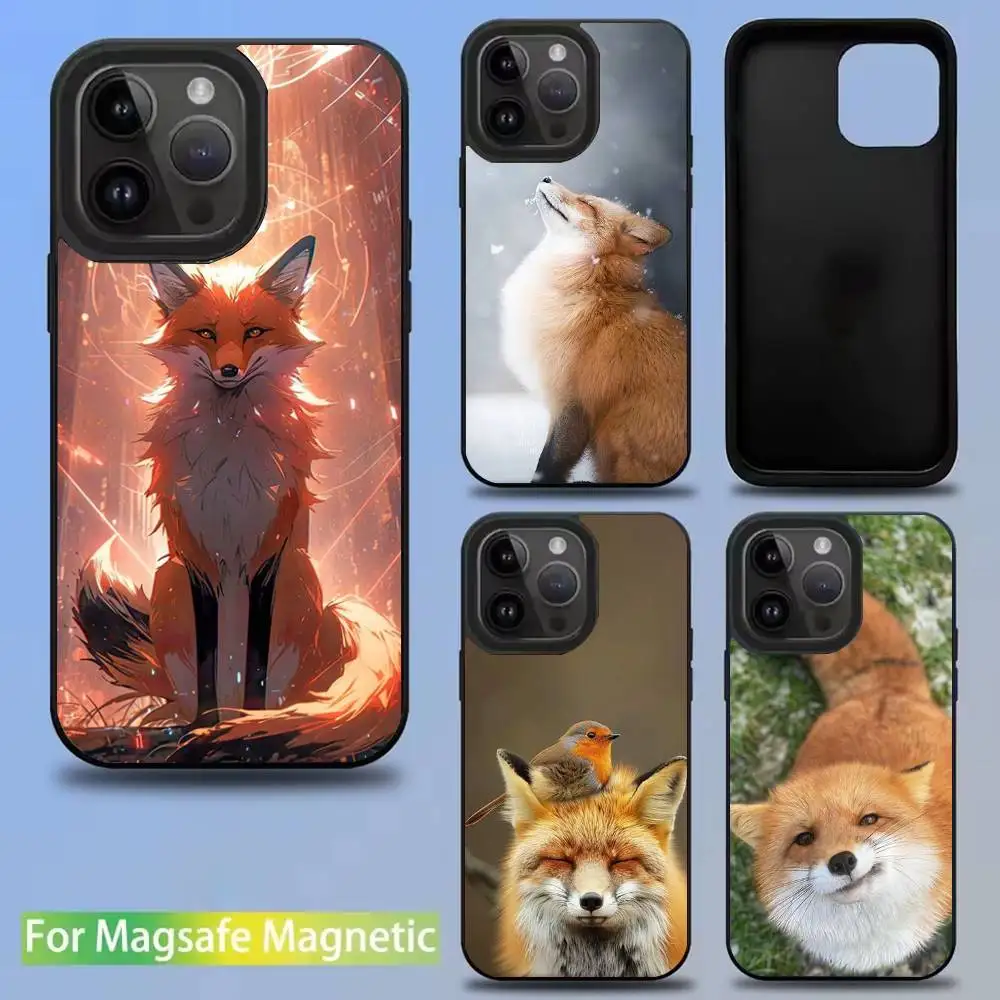 

Cute Animal Fox Phone Case For iPhone 16,15,14,13,12,11,Pro,Max,Plus,Mini,SE New Magsafe Magnetic Wireless Charging