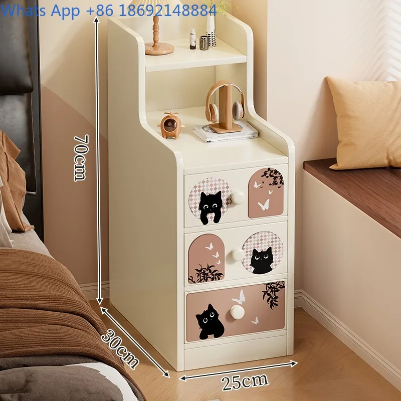 

Bedside Table Small Storage Cabinet Vintage Style Bedroom Bedside Ultra-narrow Narrow Cabinet