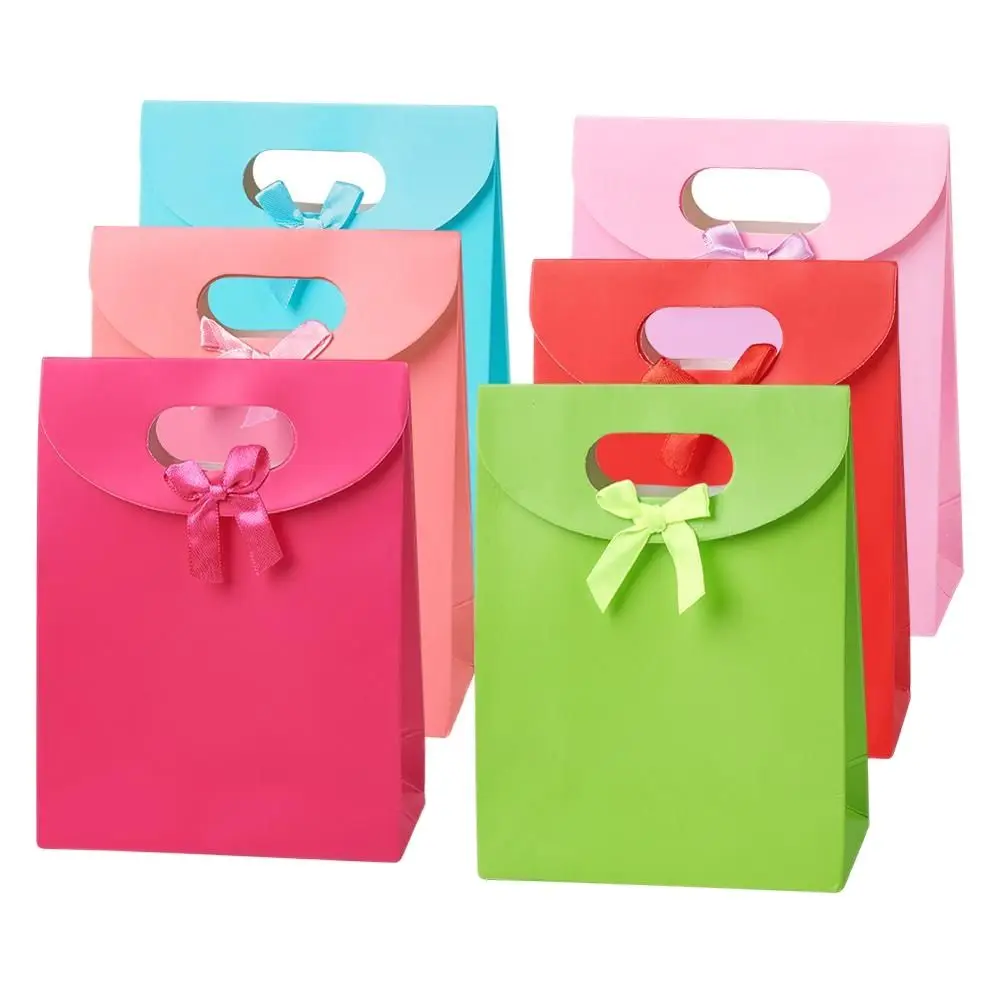 

30/36pcs Kraft Paper Party Cookies Candy Box Present Gift Bag Wedding Party Accessories with Ribbon Bowknot