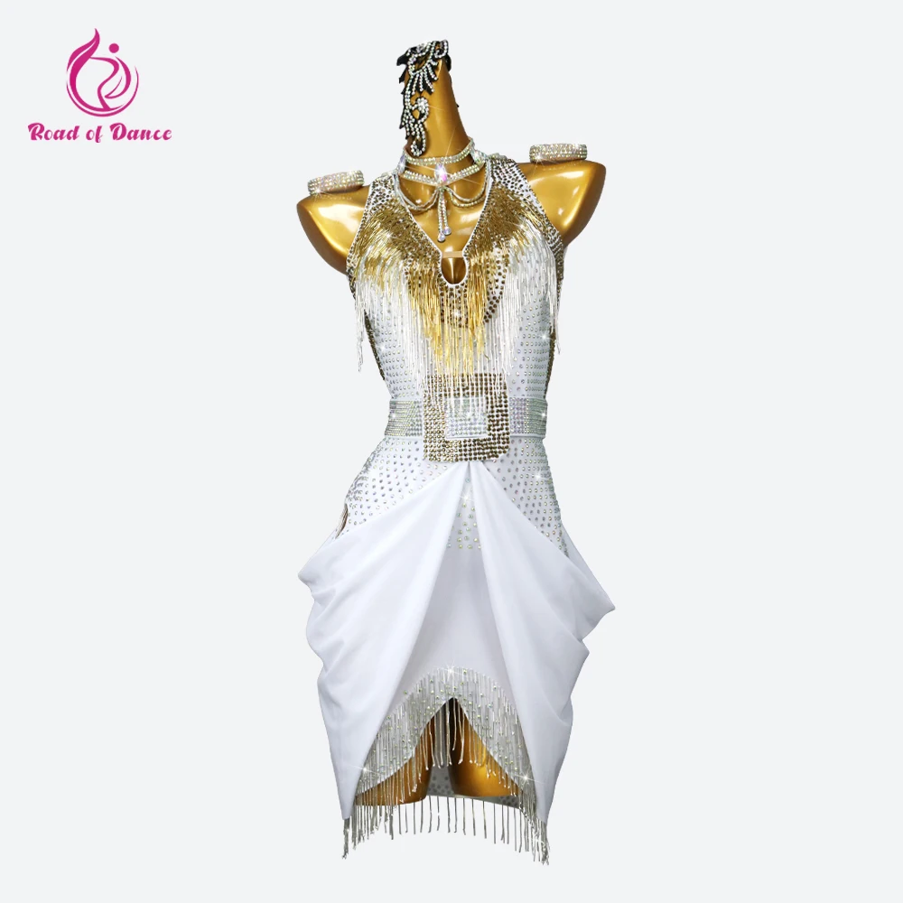 Abiti da festa Abito da ballo latino 2025 Midi Abito da sera da donna Sala da ballo Gonna da ballo sexy Pratica Costumi da ballo da sera per ragazze