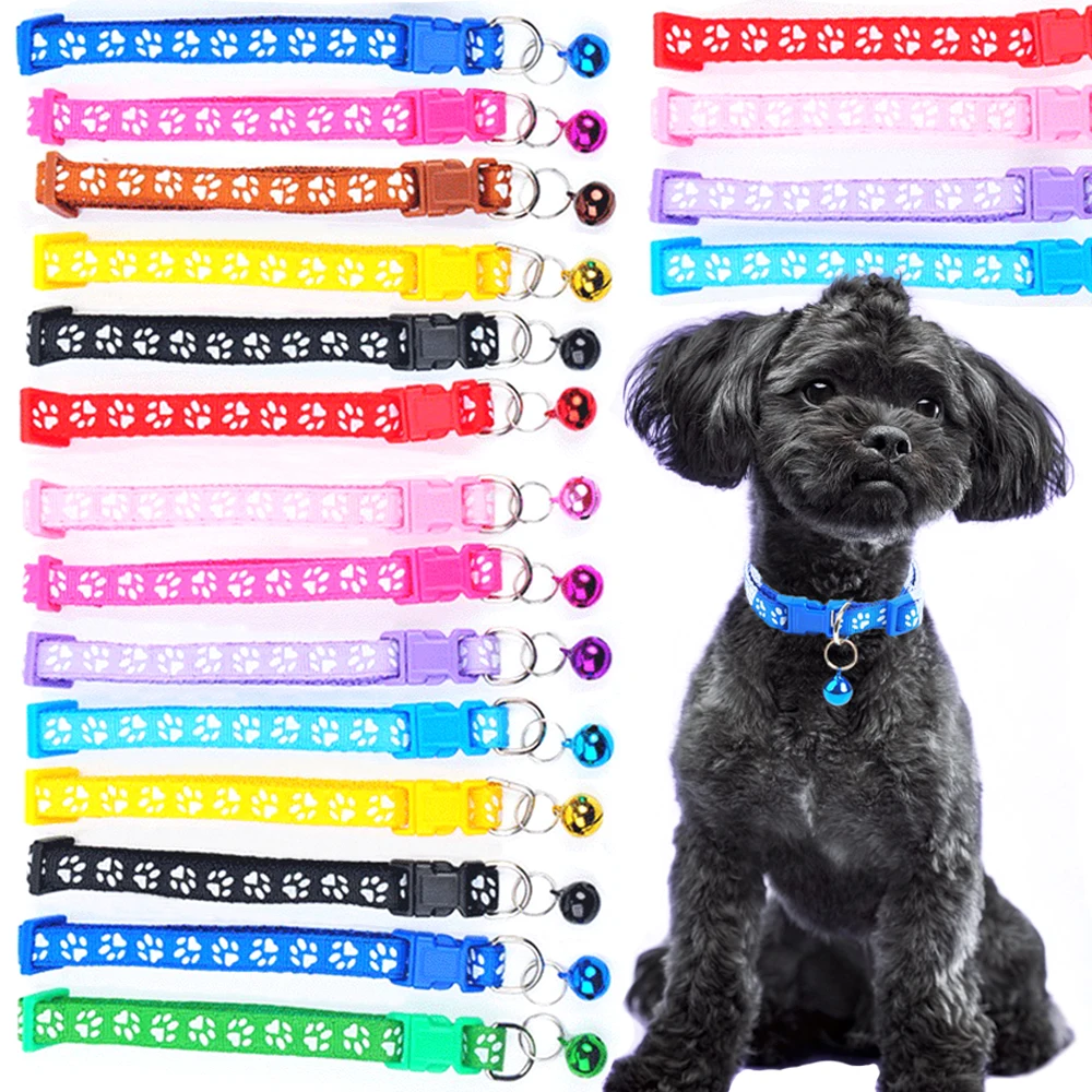 Colorful Pet Pattern Small Dog and Cat Collar with Bell Adjustable Bowties Dog Bow Ties DIY Band Pet Supplies Puppy Accessories