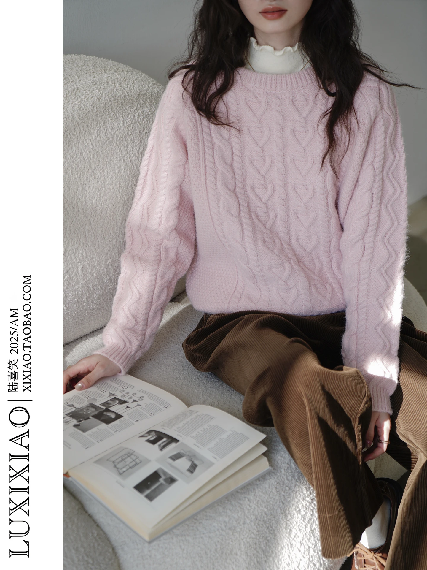 

Женский утепленный свободный вязаный свитер LUXIXIAO с круглым вырезом, пуловер, верхняя одежда, мягкий, удобный, с длинными рукавами, осенне-зимний топ