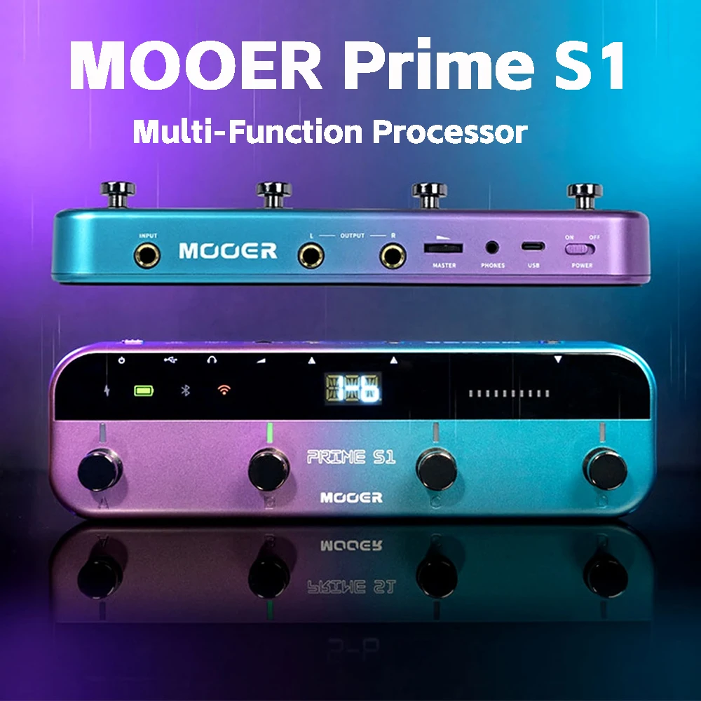 MOOER Guitar Pedal Prime S1 Effectors with 128 Guitar Effects Drum Machine Tuner LOOPER Support Bluetooth Built-in Bat