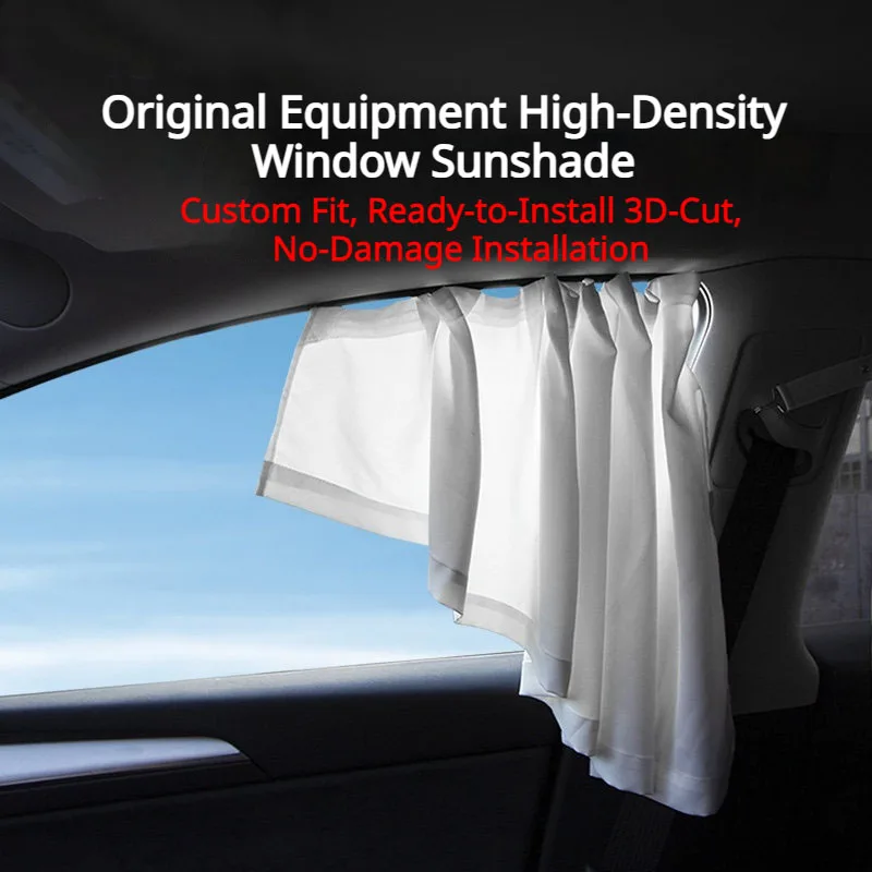 Ice Crystal Car Sun Shade for Tesla Model Y 2020-2026 Juniper Side Window Set – Heat Insulation, UV Block & Privacy Protection