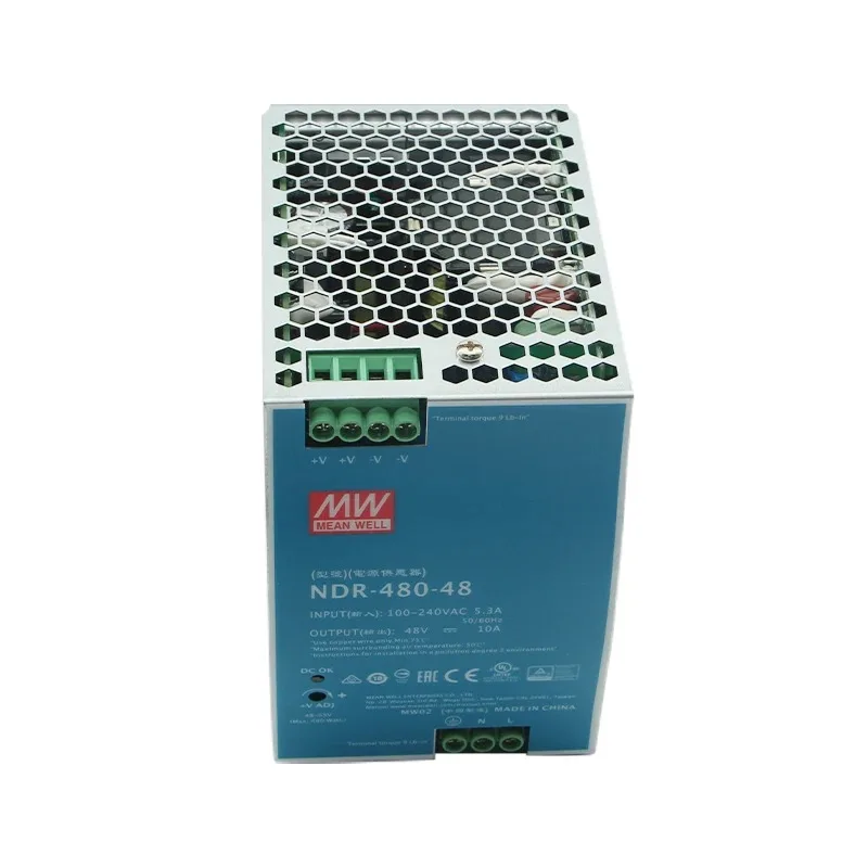 Mean Well NDR-480-48 AC DC Power Supply Heavy Industry Level 105 To 130 Percent Rated Output Power SMPS Power Supply