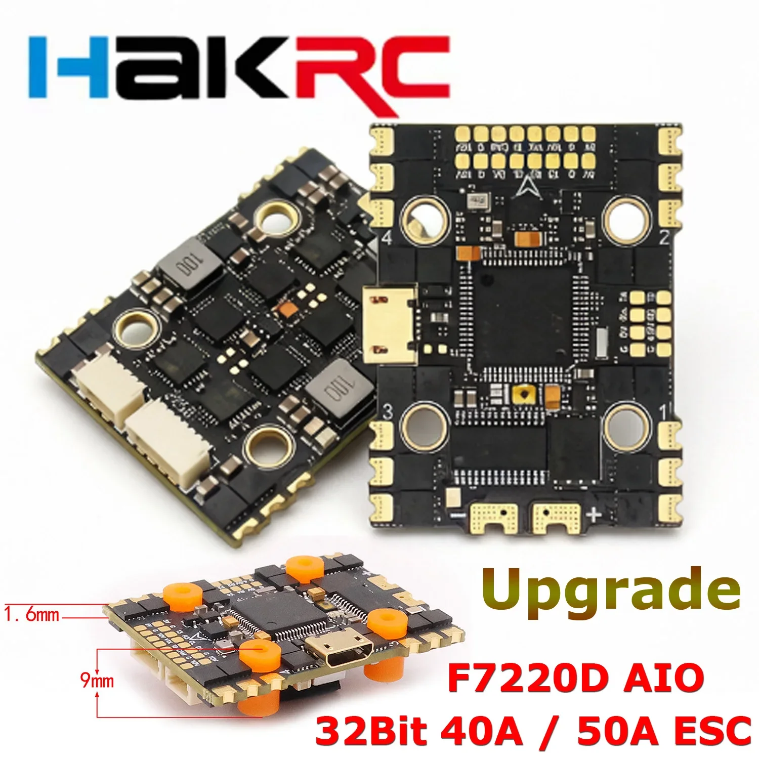 SkyDElHAKRC Flight Controller F7220D  W/ESC 32Bit 40A/50A 4in1 Double BEC OSD For RC FPV Toothpick Cinewhoop  Model DIY