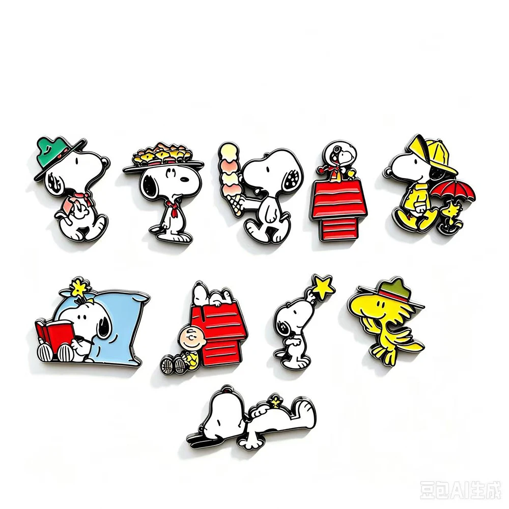 10Pcs Cute Cartoon Puppy Enamel Pins Set Metal Lapel Brooch Badges for Backpack Jacket Hat Clothes Decor Collection Jewelry Gift