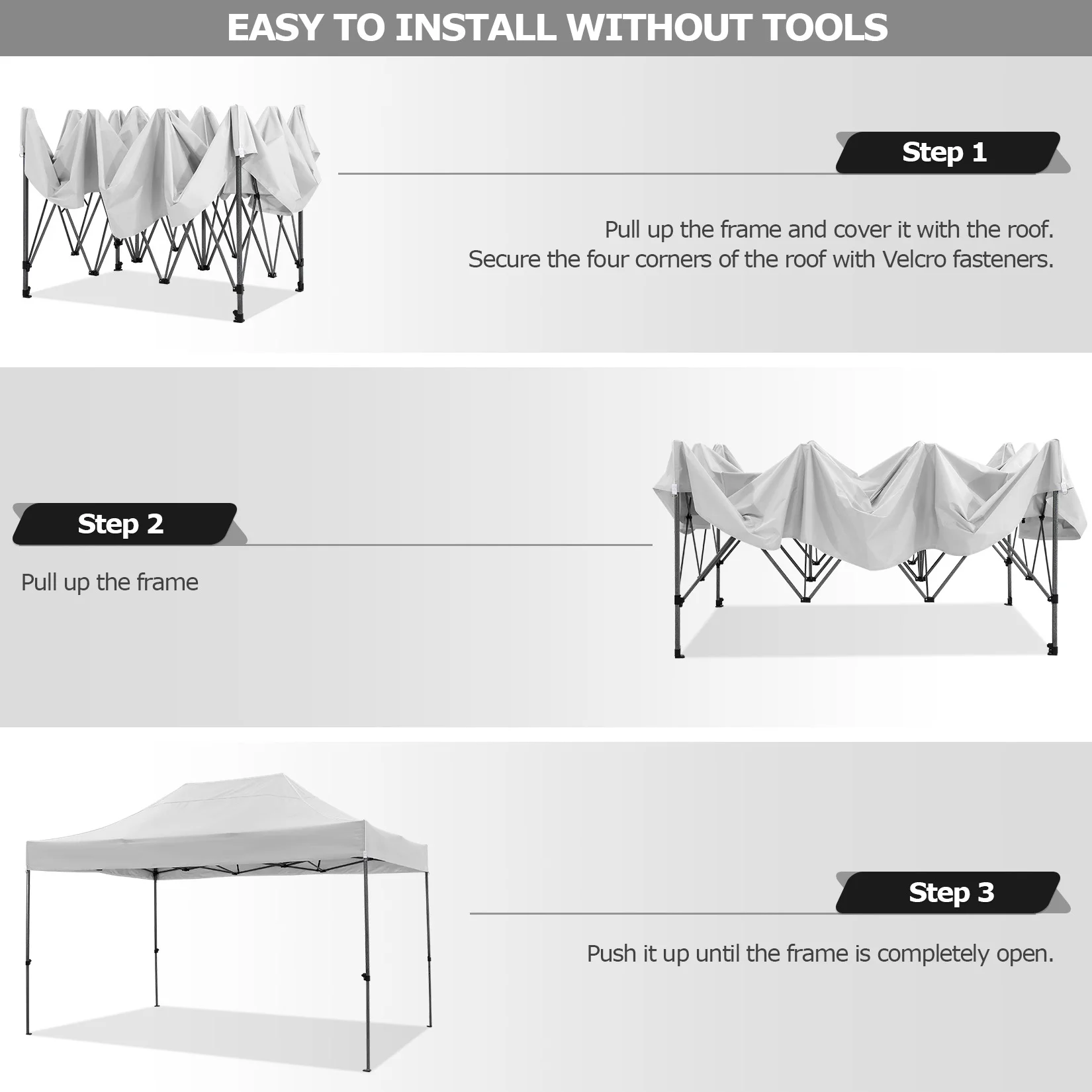 10X15 Heavy Duty Pop-Up Luifel Tent Gemakkelijk Op Commerciële Buitenluifel Bruiloftsfeest Tenten Voor Feesten Hele Seizoen Wind Prieel